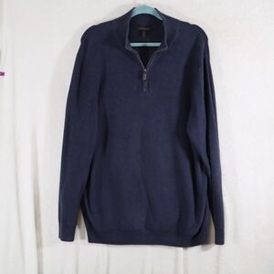 Lachlan Men's Navy Quarter‑Zip Sweater – Long Sleeve Pullover Knit – Size XL